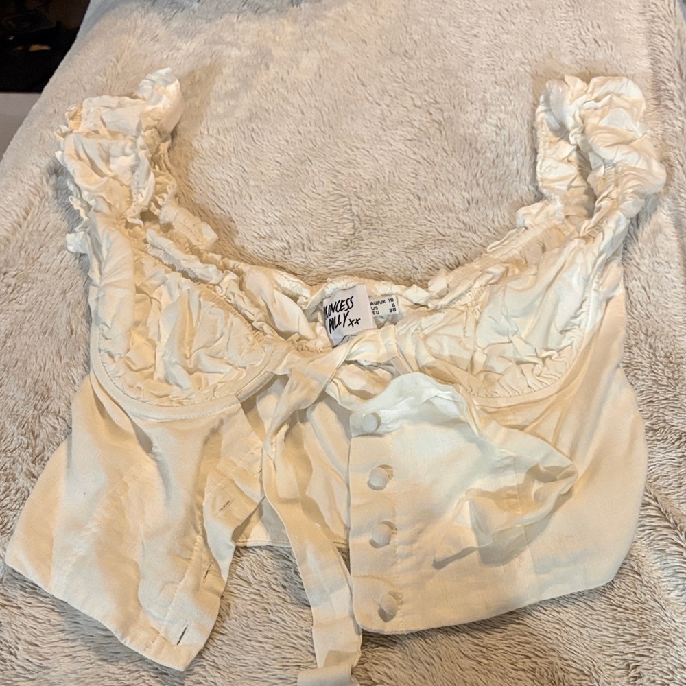 Princess Polly Cream Crop Top